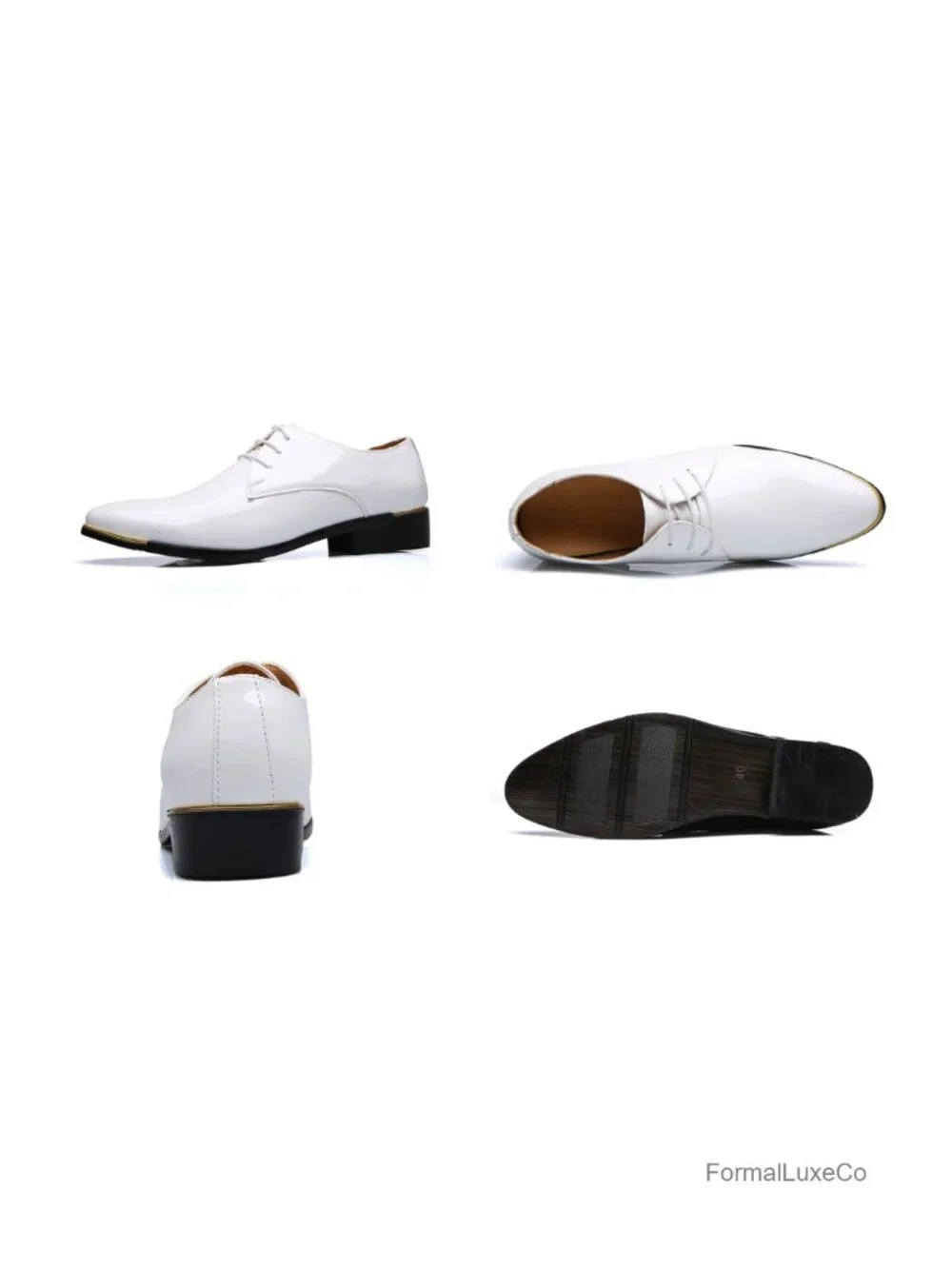 Men's Patent Leather Dress Shoes Oxfords Formal Wedding Tuxedo Lace-up Shoes